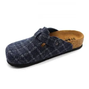 LEON 4260 Dámske zdravotné korkové teplé papuče Modré 37 - 24cm, modrá, 2,0 cm