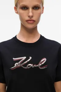 Tričko Karl Lagerfeld Signature Sequins T-Shirt Black