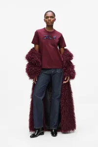 Tričko Karl Lagerfeld Signature Sequins T-Shirt Windsor Burgundy