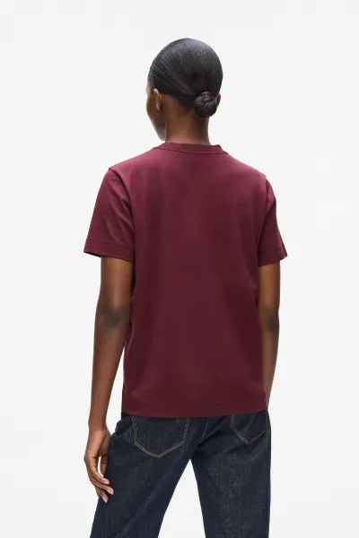 Tričko Karl Lagerfeld Signature Sequins T-Shirt Windsor Burgundy