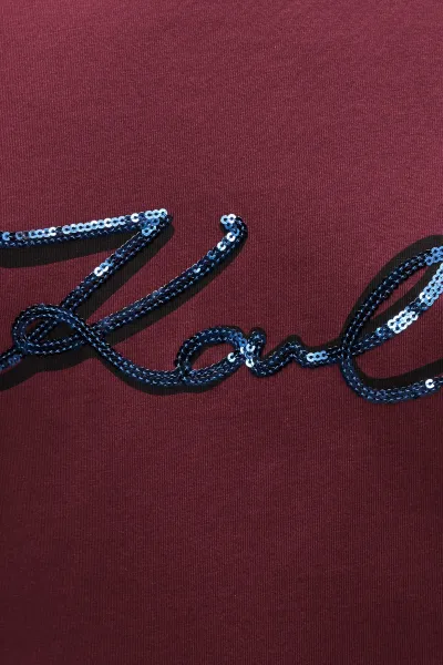 Tričko Karl Lagerfeld Signature Sequins T-Shirt Windsor Burgundy