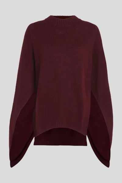 Sveter Karl Lagerfeld Polo Knit Cape Windsor Burgundy