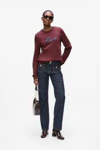 Mikina Karl Lagerfeld Signature Sequins Sweatshirt Windsor Burgundy
