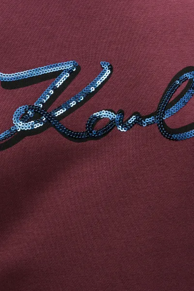 Mikina Karl Lagerfeld Signature Sequins Sweatshirt Windsor Burgundy