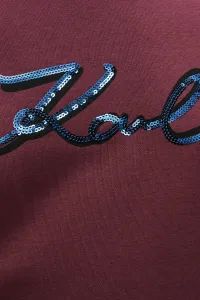 Mikina Karl Lagerfeld Signature Sequins Sweatshirt Windsor Burgundy