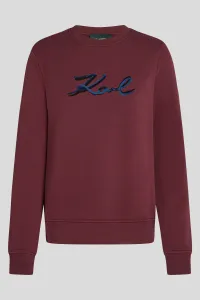 Mikina Karl Lagerfeld Signature Sequins Sweatshirt Windsor Burgundy