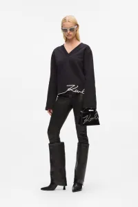 Mikina Karl Lagerfeld Karl Signature Hem V-Nk Sweat Black