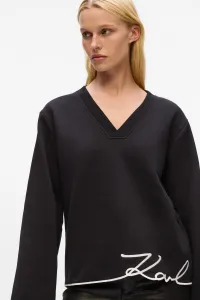 Mikina Karl Lagerfeld Karl Signature Hem V-Nk Sweat Black