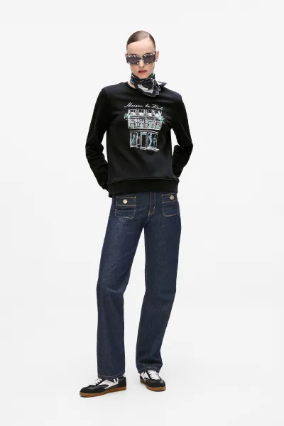 Mikina Karl Lagerfeld Paris Sketch Store Sweatshirt Black