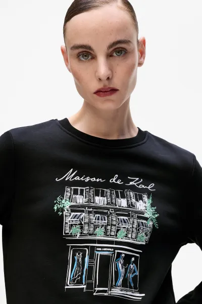 Mikina Karl Lagerfeld Paris Sketch Store Sweatshirt Black