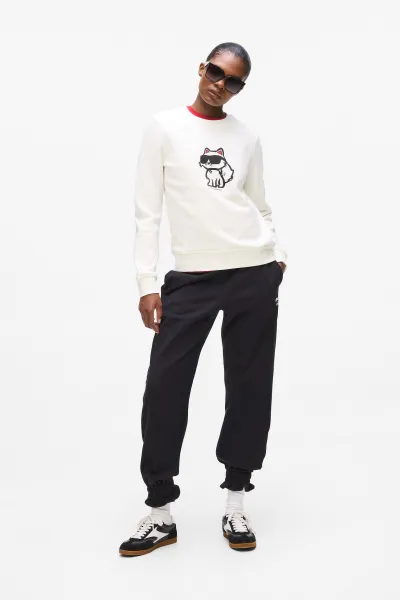 Mikina Karl Lagerfeld Ikon Sketch C Sweatshirt Cannoli Cream