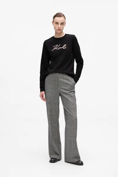 Mikina Karl Lagerfeld Signature Sequins Sweatshirt Black