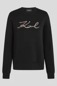 Mikina Karl Lagerfeld Signature Sequins Sweatshirt Black