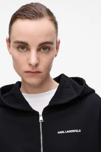 Mikina Karl Lagerfeld Snow Leo Logo Zip Hoodie Black