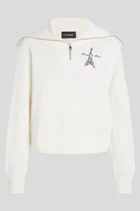 Mikina Karl Lagerfeld Paris Sketch Eiffel Half Zip Cannoli Cream