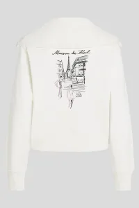 Mikina Karl Lagerfeld Paris Sketch Eiffel Half Zip Cannoli Cream