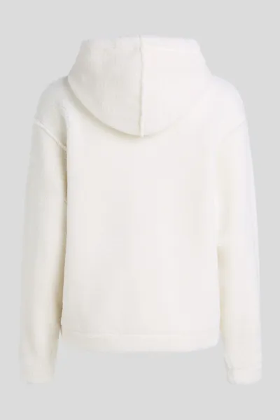 Mikina Karl Lagerfeld Ikon Patch Teddy Hoodie Cannoli Cream