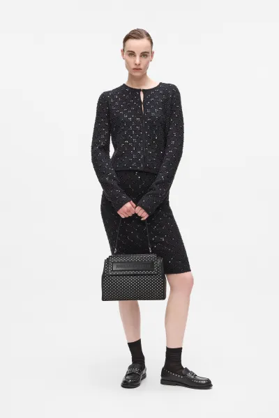 Kabelka Karl Lagerfeld Ikon/K Top Handle Studs Black Embellishment