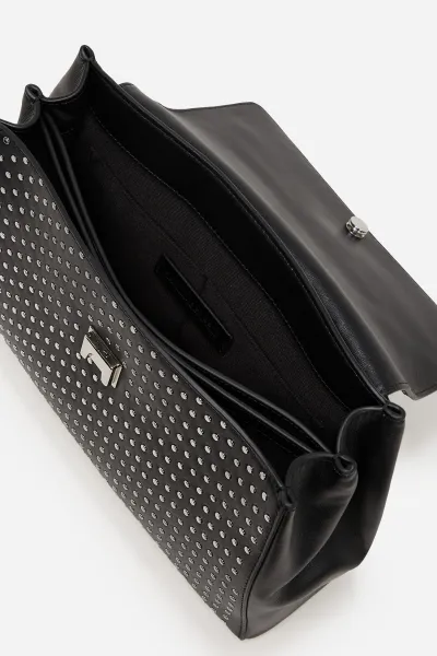 Kabelka Karl Lagerfeld Ikon/K Top Handle Studs Black Embellishment