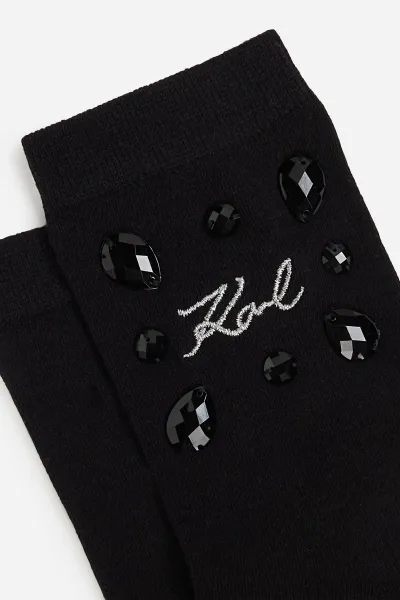 Ponožky Karl Lagerfeld K/Signature Gem Socks 2P Black