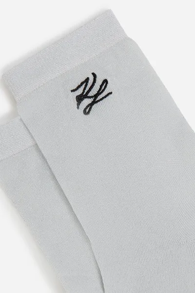 Ponožky Karl Lagerfeld Autograph Lurex 2 Socks 2P Black/White