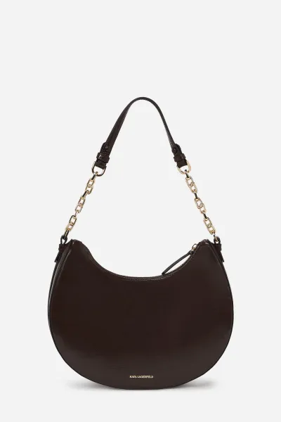Kabelka Karl Lagerfeld K/Autograph Moonbag Naplak Tobacco