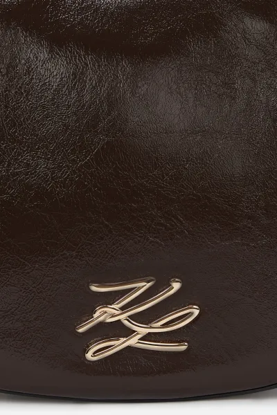 Kabelka Karl Lagerfeld K/Autograph Moonbag Naplak Tobacco