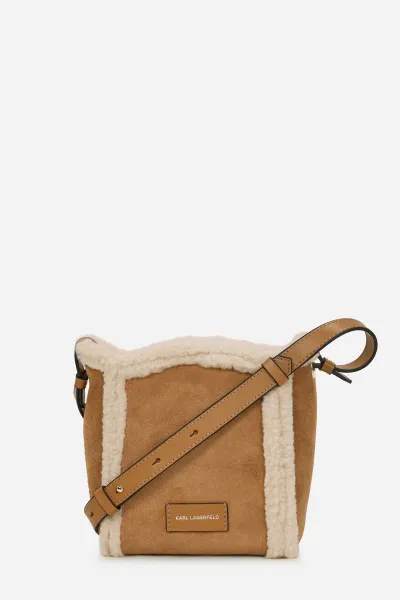 Kabelka Karl Lagerfeld K/Circle Sm Bucket Shearling Caramel