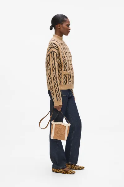 Kabelka Karl Lagerfeld K/Circle Sm Bucket Shearling Caramel