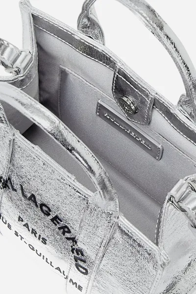 Kabelka Karl Lagerfeld K/Rsg Mini Sq Wrinkle Tote Silver