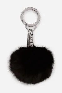 Kľúčenka Karl Lagerfeld K/Circle Faux Fur Keychain Black