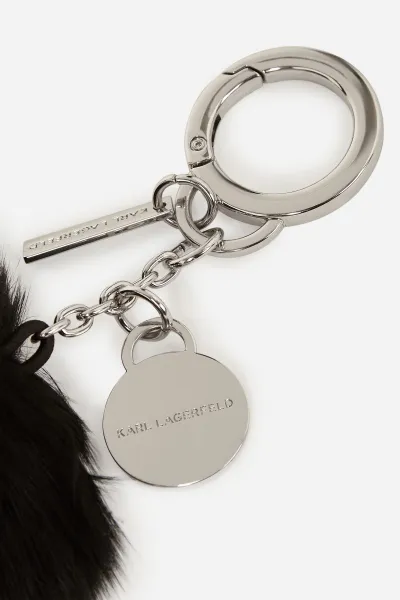 Kľúčenka Karl Lagerfeld K/Circle Faux Fur Keychain Black