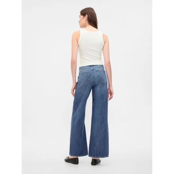 GAP V-HR WIDE LEG MED FRISCO Dámske džínsy, modrá, veľkosť