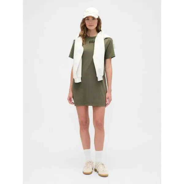 GAP V-FRCH LOGO TEE DRESS Dámske šaty, khaki, veľkosť