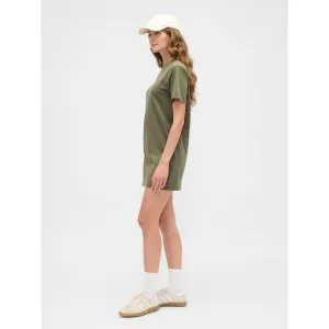 GAP V-FRCH LOGO TEE DRESS Dámske šaty, khaki, veľkosť