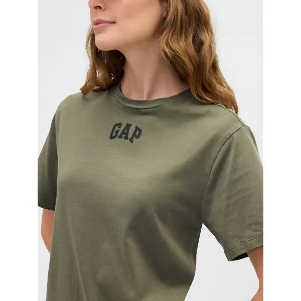 GAP V-FRCH LOGO TEE DRESS Dámske šaty, khaki, veľkosť