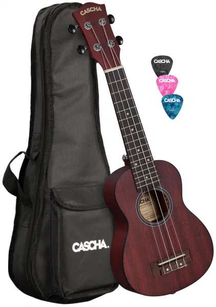 Cascha HH 2263L Soprano Mahogany LH Red