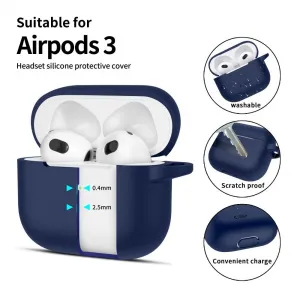 Tech-Protect Silicone Hook puzdro na Apple AirPods 3, tmavomodré