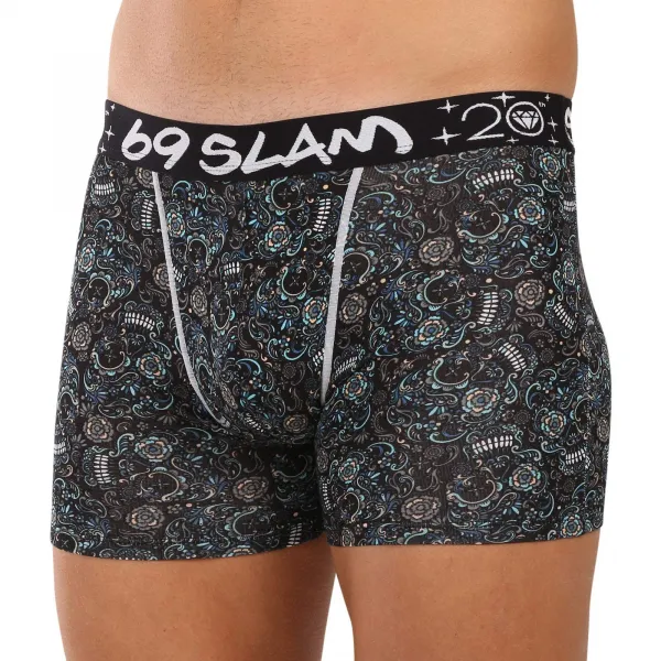 Pánske boxerky 69SLAM Gilbert fit bamboo SKULLER (MPBSUR-BB) M, trenky