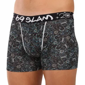 Pánske boxerky 69SLAM Gilbert fit bamboo SKULLER (MPBSUR-BB) M, trenky