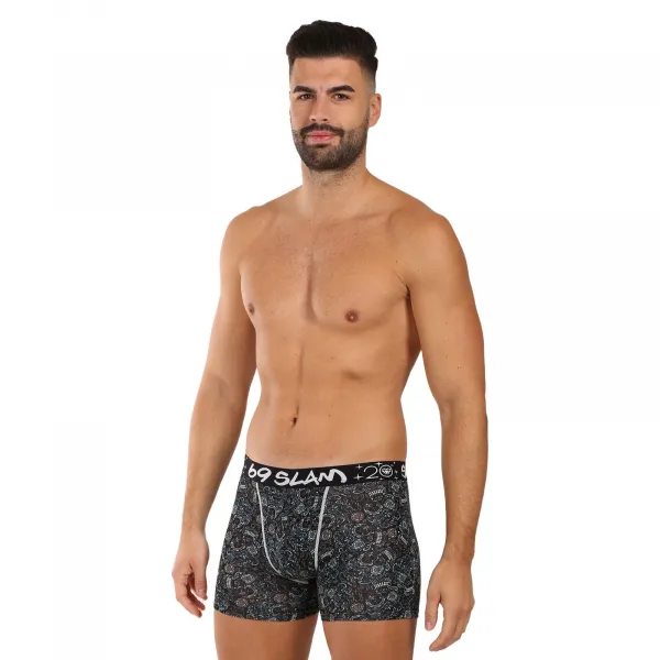 Pánske boxerky 69SLAM Gilbert fit bamboo SKULLER (MPBSUR-BB) M, trenky