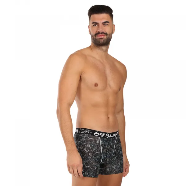 Pánske boxerky 69SLAM Gilbert fit bamboo SKULLER (MPBSUR-BB) M, trenky