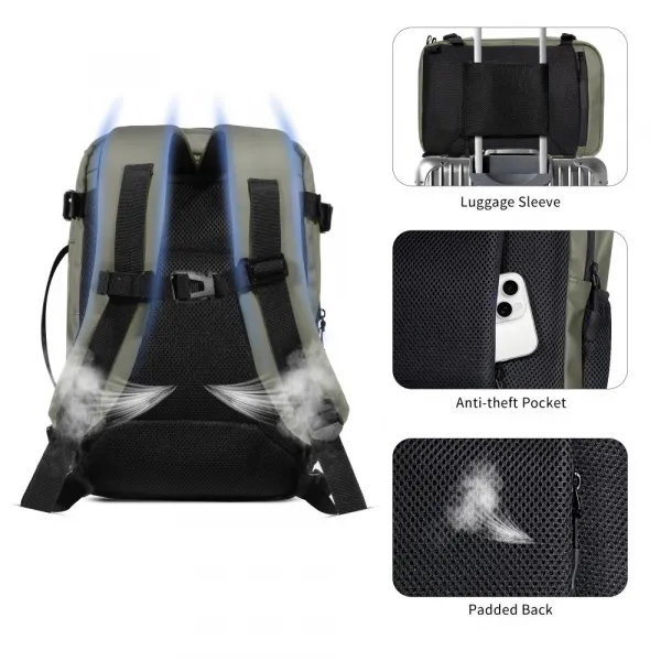 Tech-Protect Defender S50 Cestovný batoh na notebook 20L 40×20×25, zelený