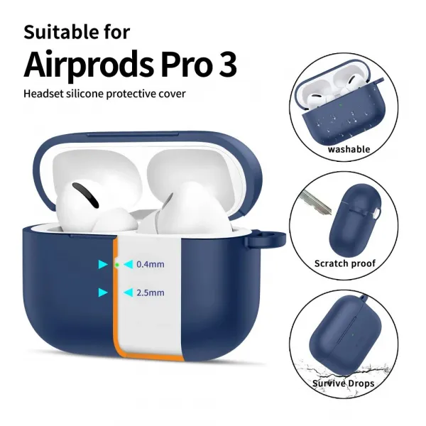 Tech-Protect Silikónové puzdro, Apple AirPods Pro 3, modré