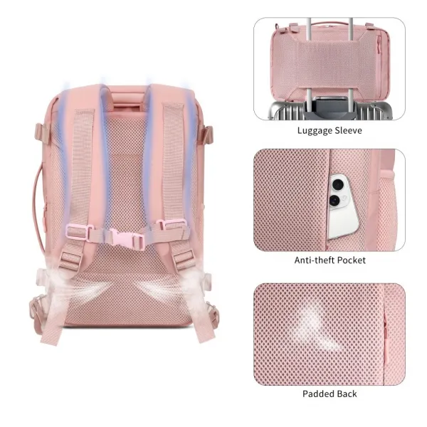 Tech-Protect Defender S50 Cestovný batoh na notebook 20L 40×20×25, ružový