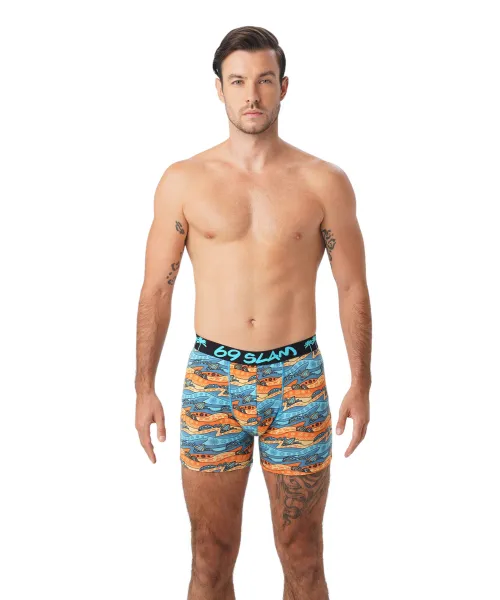 Pánske boxerky 69SLAM hip bamboo WEIRD BLOCK ELIJAH (MPBLIN-BB) M, trenky