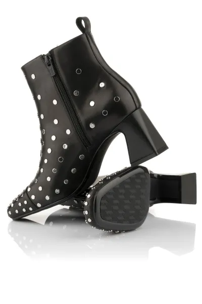 Členková Obuv Karl Lagerfeld Beata Studs Ankle Zip Black Lthr W/Silver