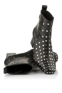 Členková Obuv Karl Lagerfeld Beata Studs Ankle Zip Black Lthr W/Silver