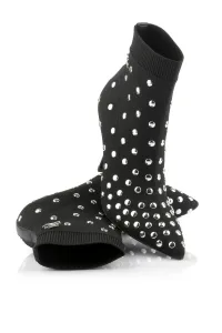 Členková Obuv Karl Lagerfeld Pandara Studs Knit Boot Black Knit Text W/Silver