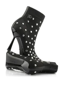 Členková Obuv Karl Lagerfeld Pandara Studs Knit Boot Black Knit Text W/Silver